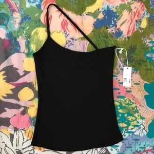 Final Touch one shoulder tank top black size medium